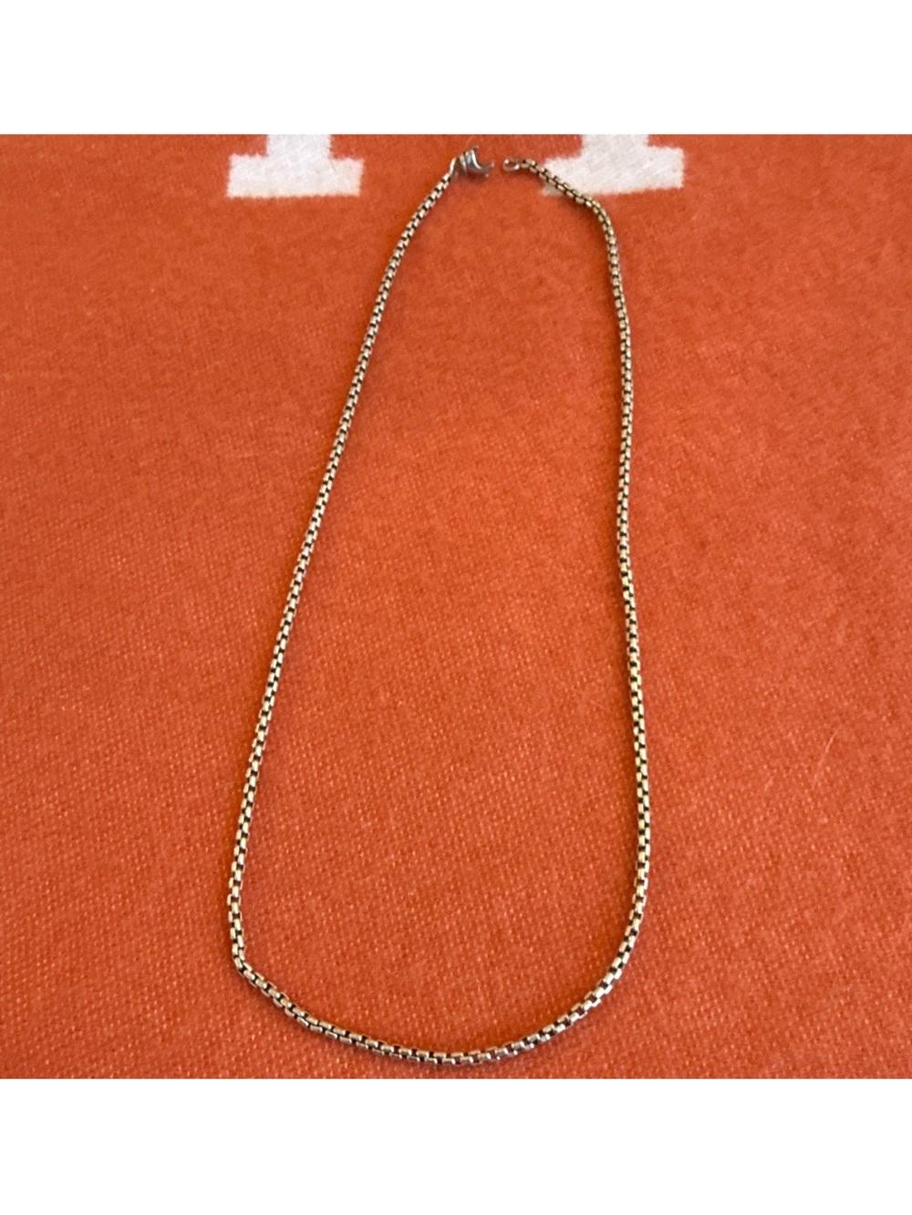 David Yurman 1.7mm Sterling Silver Box Chain Necklace 20" Broken lobster Clasp